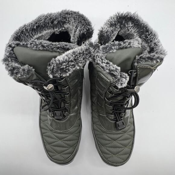 Khombu Waterproof Winter Ankle Snow Boots Size 8.5 Green - Picture 4 of 8
